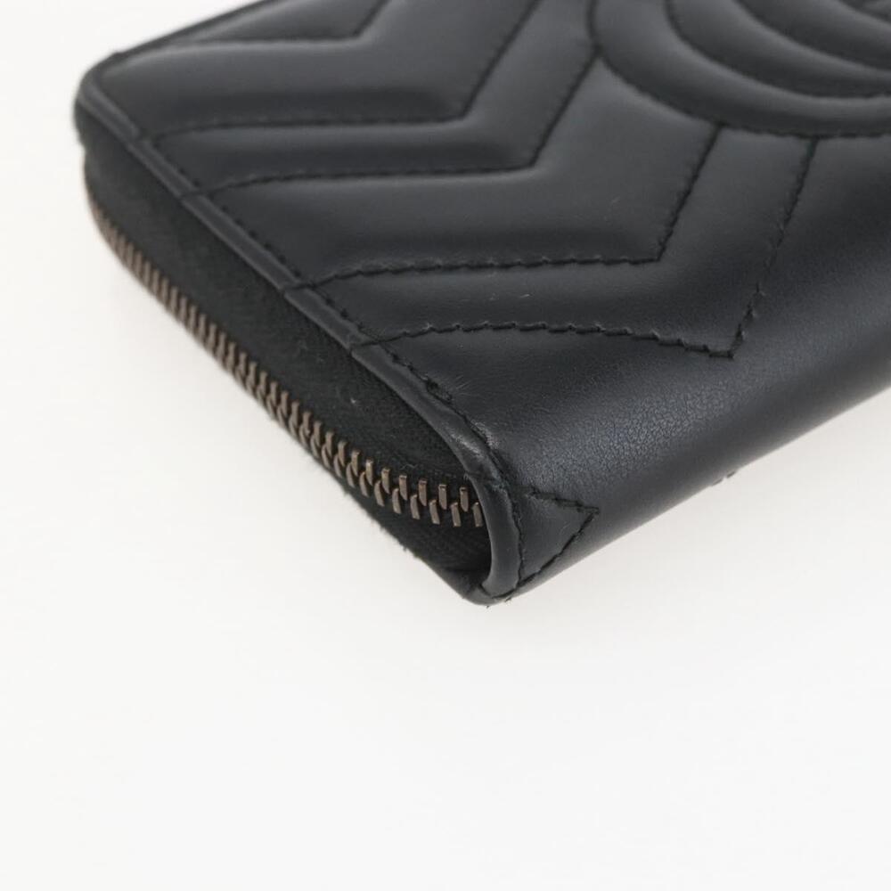 GUCCI GG Marmont Round Long Wallet Leather Black 443123 Auth am10264V - Picture 16 of 16